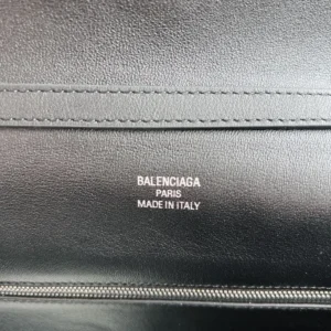 Balenciaga Women Rodeo Medium Handbag in Black Smooth Calfskin-Silver