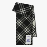 Burberry Unisex Check Wool Scarf-Black 80792461
