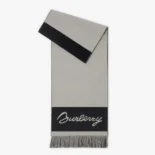 Burberry Unisex EKD Logo Wool Scarf-Grey 80940151