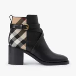 Burberry Women House Check and Leather Ankle Boots 80568181