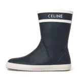 Celine Women Flat Half Boot Les Bottes DE Pont Celine in Natural Rubber-Black