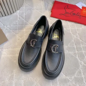 Christian Louboutin Women CL Moc Lug Loafers Calf leather-Black