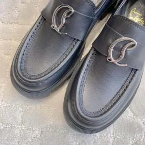 Christian Louboutin Women CL Moc Lug Loafers Calf leather-Black