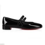 Christian Louboutin Women Sweet Jane Ballerinas Patent Calf Leather-Black