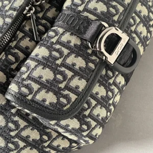 Dior Men Dior 8 Belt Bag Beige and Black Dior Oblique Jacquard