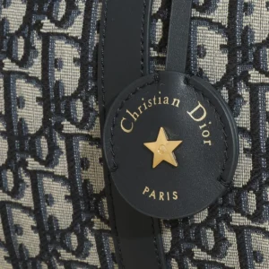 Dior Unisex Dior Groove 25 Bag Blue Dior Oblique Jacquard