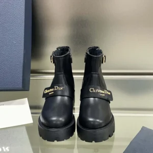 Dior Women D-Quest Ankle Boot Black Calfskin