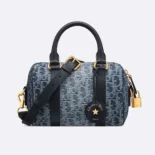 Dior Women Groove 20 Bag Blue Denim Dior Oblique JacquardDior Women Groove 20 Bag Blue Denim Dior Oblique Jacquard