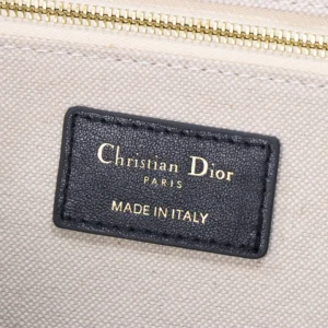 Dior Women Medium Dior Book Tote White and Navy Blue Toile de Jouy Sauvage Embroidery