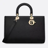 Dior Women Medium Lady D-Sire My ABCDior Bag Black Taurillon Leather