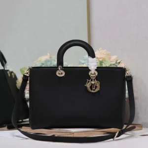 Dior Women Medium Lady D-Sire My ABCDior Bag Black Taurillon Leather