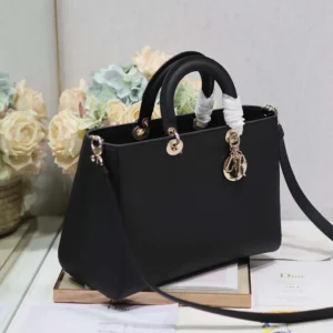 Dior Women Medium Lady D-Sire My ABCDior Bag Black Taurillon Leather