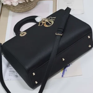 Dior Women Medium Lady D-Sire My ABCDior Bag Black Taurillon Leather