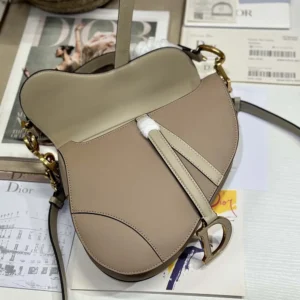 Dior Women Saddle Bag with Strap Two-Tone Biscuit and Trench Beige Supple Calfskin