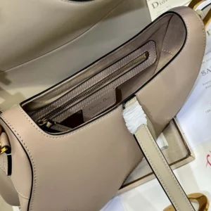 Dior Women Saddle Bag with Strap Two-Tone Biscuit and Trench Beige Supple Calfskin