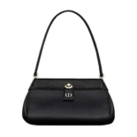 Dior Women Small Dior Key Bag Black Box Calfskin