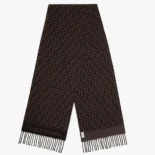 Fendi Unisex FF Scarf Burgundy Wool and Cashmere Scarf