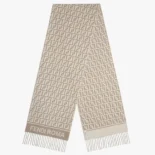 Fendi Unisex FF Scarf Dove Gray Wool and Cashmere Scarf