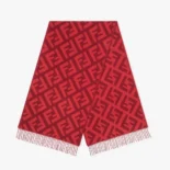 Fendi Unisex FF Scarf Red Cashmere Scarf FXT260A8RSF0QC9