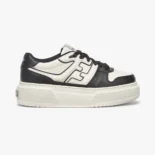 Fendi Women Fendi Match Black Leather Platform Low-tops
