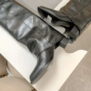 Fendi Women Show Black Leather Hhigh-heeled Boots
