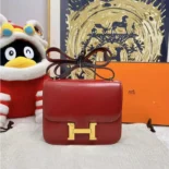Hermes Women Constance 24 Bag Box Leather-RedGold