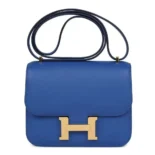 Hermes Women Constance 24 Bag Epsom Leather-Blue/Gold