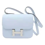 Hermes Women Constance 24 Bag Epsom Leather-Light Blue/Silver