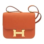 Hermes Women Constance 24 Bag Epsom Leather-Orange/Gold