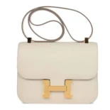 Hermes Women Constance 24 Bag Epsom Leather-White/Gold