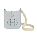 Hermes Women Evelyne 16 Amazone in Clemence Leather-Light Blue/Silver