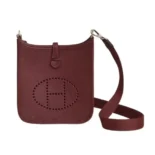 Hermes Women Evelyne 16 Amazone in Clemence Leather-Maroon/Silver