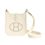 Hermes Women Evelyne 16 Amazone in Clemence Leather-White/Gold