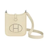 Hermes Women Evelyne 16 Amazone in Clemence Leather-White/Silver