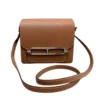 Hermes Women Roulis Mini Bag in Evercolor Calfskin-Brown/Silver