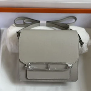 Hermes Women Roulis Mini Bag in Evercolor Leather-Silver