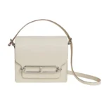 Hermes Women Roulis Mini Bag in Evergrain Calfskin-White/Silver