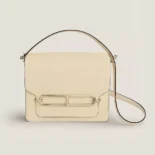 Hermes Women Roulis Mini Bag in Togo Leather-WhiteSilver