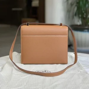 Hermes Women Verrou 21 Bag in Epsom Leather-Brown/Gold