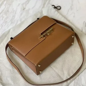 Hermes Women Verrou 21 Bag in Epsom Leather-Brown/Gold
