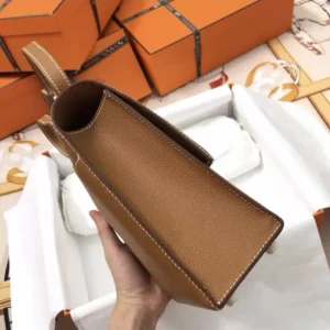 Hermes Women Verrou 21 Bag in Epsom Leather-Brown/Gold