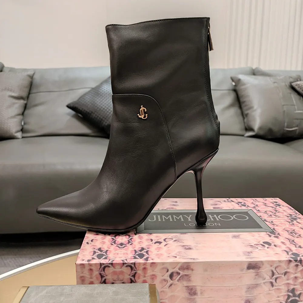 Jimmy Choo Women Cycas Ankle Boot 80 Black Nappa Leather Ankle Boots 9 Jimmy Choo Women Cycas Ankle Boot 80 Black Nappa Leather Ankle Boots