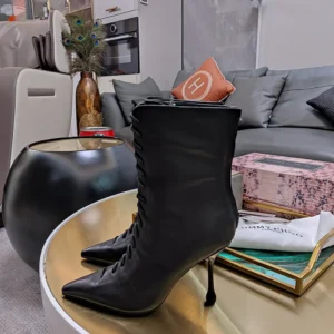 Jimmy Choo Women Scarlett Ankle Boot 95 Black Nappa Leather Boots