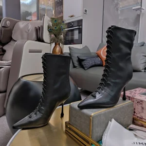 Jimmy Choo Women Scarlett Ankle Boot 95 Black Nappa Leather Boots