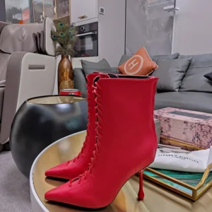 Jimmy Choo Women Scarlett Ankle Boot 95 Postbox Red Nappa Leather Boots