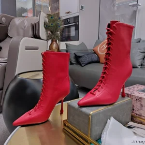 Jimmy Choo Women Scarlett Ankle Boot 95 Postbox Red Nappa Leather Boots