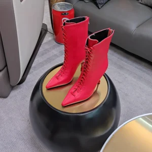 Jimmy Choo Women Scarlett Ankle Boot 95 Postbox Red Nappa Leather Boots