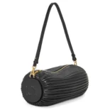 Loewe Unisex Bracelet Pouch in Pleated Nappa Lambskin-Black