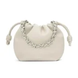 Loewe Unisex Mini Flamenco Purse Bag in Mellow Nappa Lambskin-Sea Salt