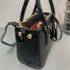 Prada Women Prada Galleria Patent Leather Mini Bag-Black